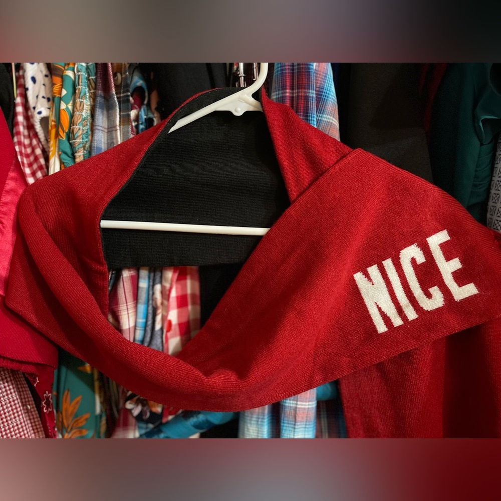 Naughty and Nice scarf for pet and you…. Twinsies